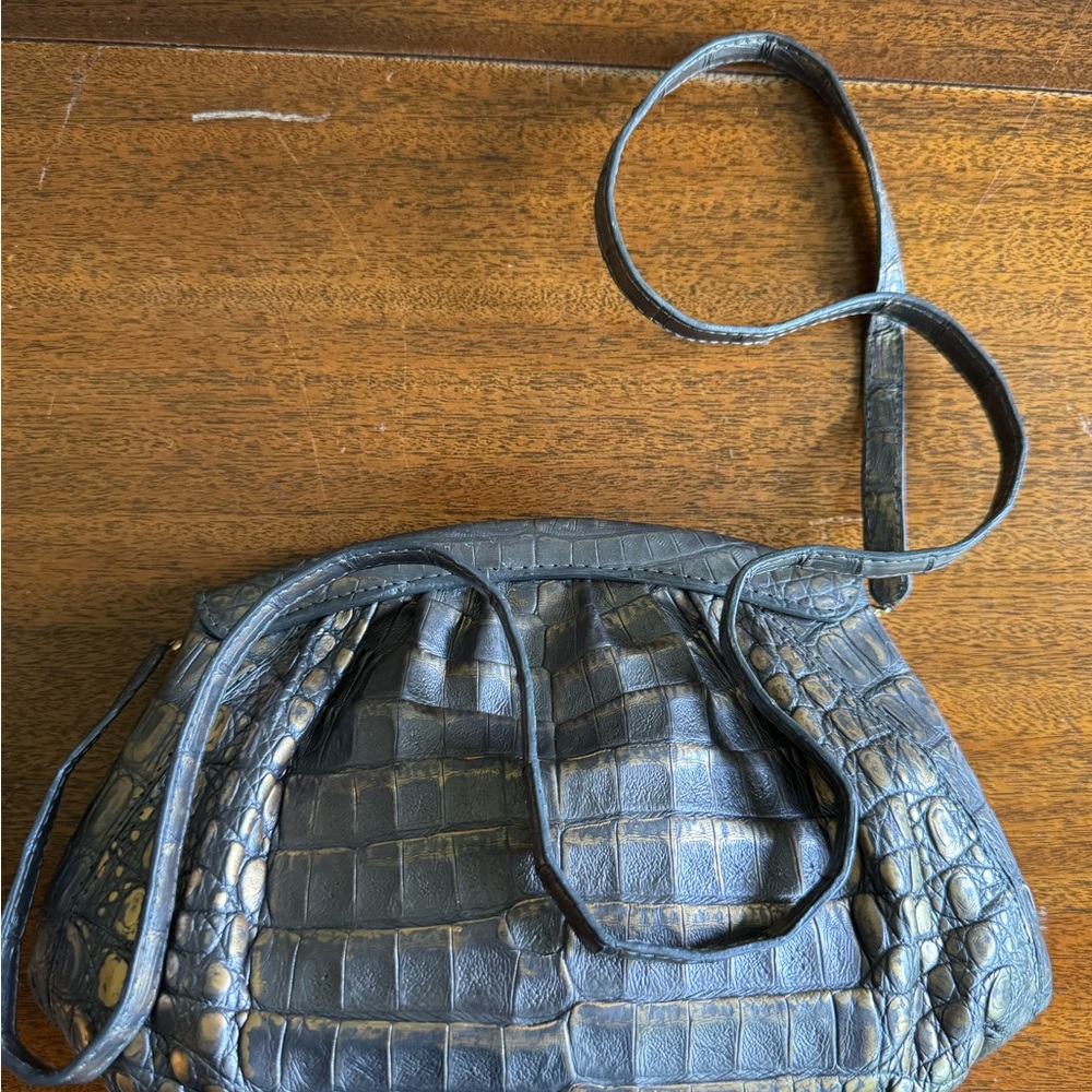 Nancy Gonzalez Metallic Crocodile Pattern Bag - Picture 7 of 9